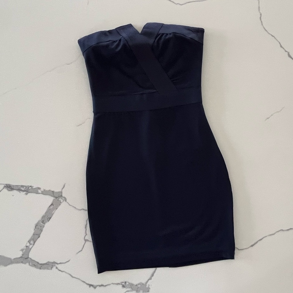 BLQ. Mkt - Mixology - Strapless Mini Dress - Navy Blue - Silver Back Zipper - S
